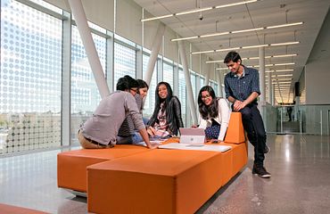 Students in the library